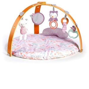Ingenuity Cozy Spot Reversible Duvet Activity Gym & Play Mat with Wooden Toy bar